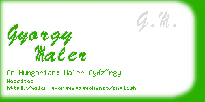 gyorgy maler business card